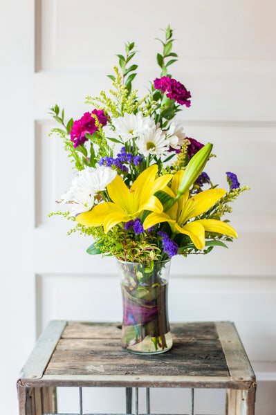Lilies, Carnation & Daisy Arrangment